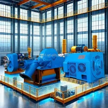 定電圧220V~11000Vの5t~20tの水力発電機