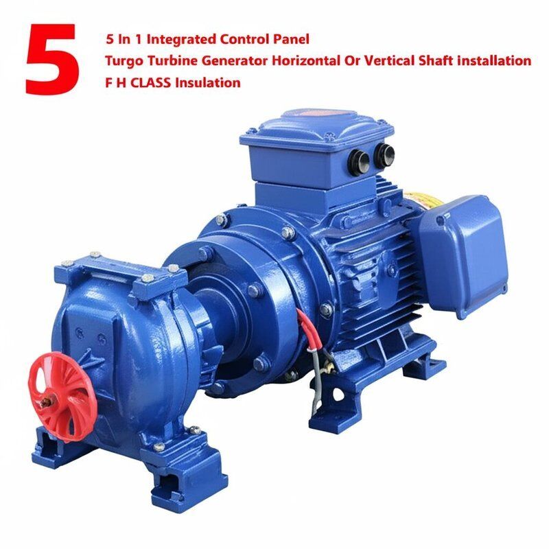 水平または垂直軸設置用の5 in 1統合制御パネルとF F H CLASS絶縁を備えたターゴタービン発電機